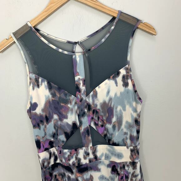 Silence Noise Mesh Skater Dress Purple Gray Watercolor Cutout Urban Outfitters M - Picture 5 of 11